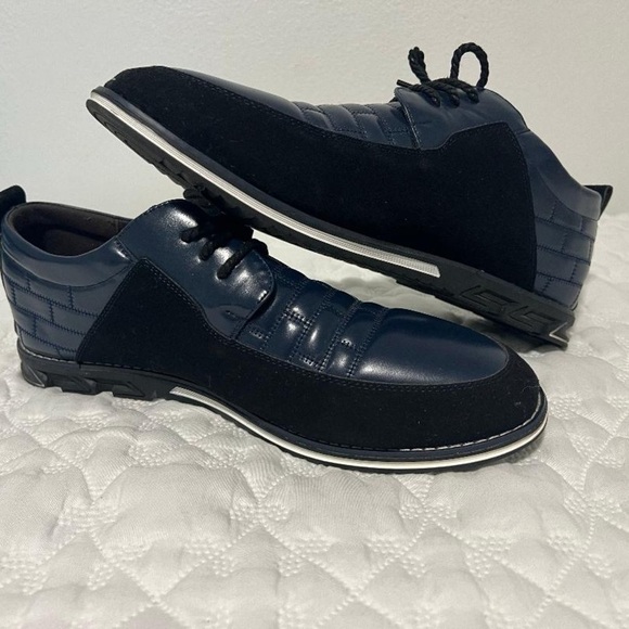 Gatsby Men’s Leather Shoes Size EU 48 Navy & Black - Picture 6 of 8